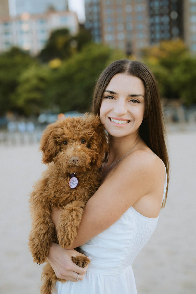 Dog engagement portrait