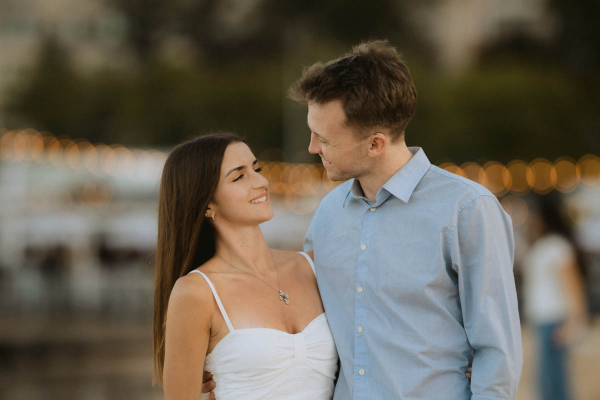 Couple gazing at each other